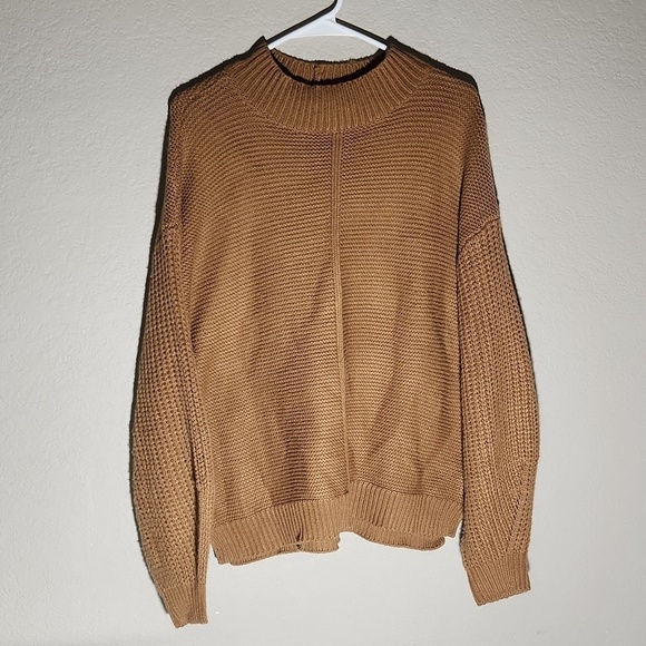 Magnolia Sweaters - Magnolia Sweater Womens Size L Carmel Tan Fuzzies Crochet
